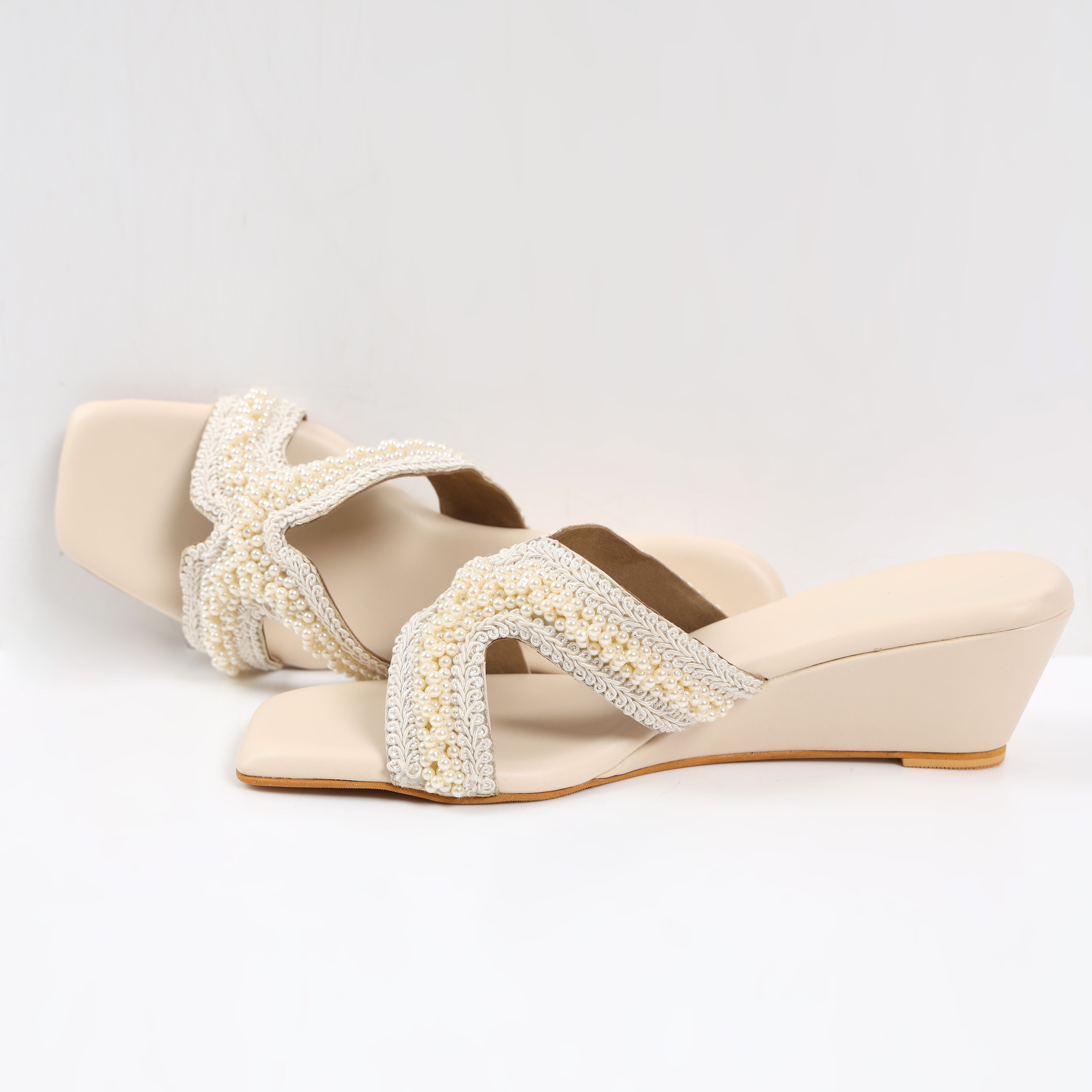 Zari Cutwork Cushioned Wedges